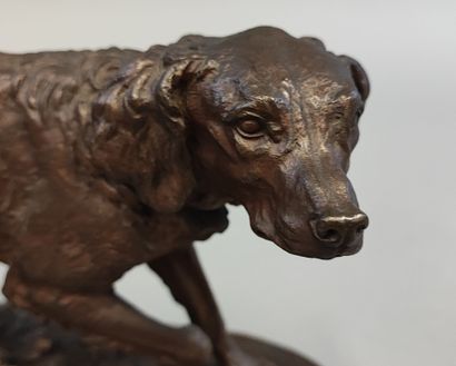 Pierre-Jules MÊNE (1810-1879). Spaniel standing...