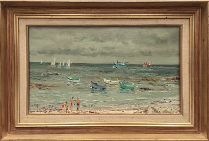 Jean RIGAUD (1912 - 1999). Pipe Bay on Yeu...
