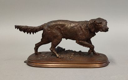 Pierre-Jules MÊNE (1810-1879). Spaniel standing...