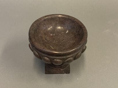 Marble vase on pedestal with gadroons. 
H....
