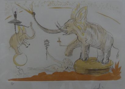 Salvador DALI (1904-1989). The Two Elephants...