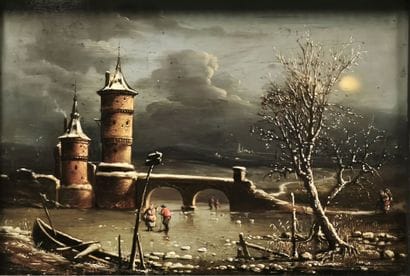 18th century Dutch school. Winter landscape...