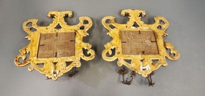 Pair of Venetian-style two-armed sconces...