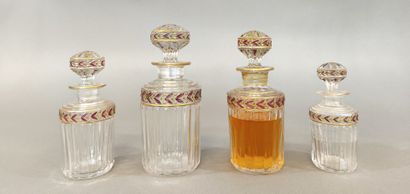 SAINT LOUIS. Suite of four molded crystal...