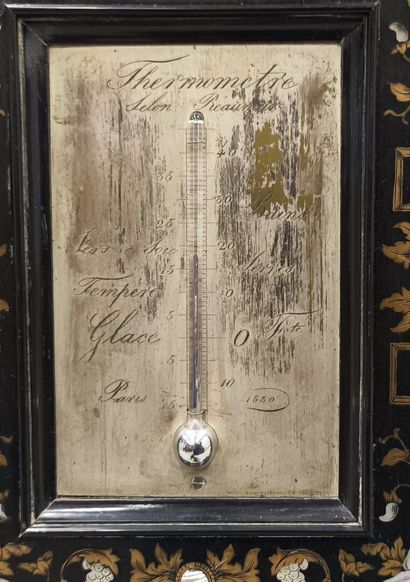 Napoleon III pagoda-shaped thermometer clock...