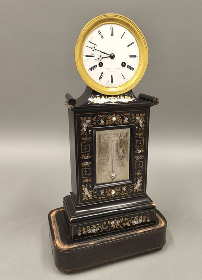 Napoleon III pagoda-shaped thermometer clock...