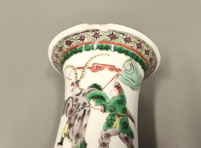 CHINA. Two bulging tube vases of Gu form...