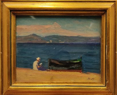 Jacques PEROTTO (1879-1937). Woman in a boat...