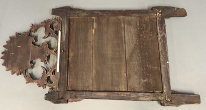 Rectangular gilded carved wood pediment mirror...