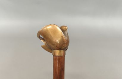 School of the XXth century. Bronze cane with...