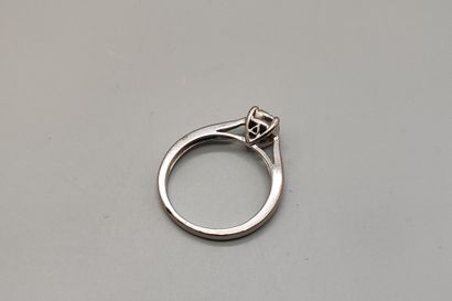 Ring in white gold (750), set with a small...