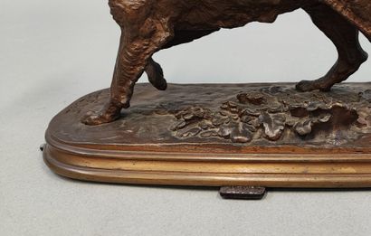 Pierre-Jules MÊNE (1810-1879). Spaniel standing...