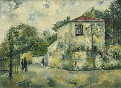 Emile BOYER (1877-1948). Walk in Montmartre
Oil...