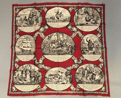 Set of two handkerchiefs: one bearing the...
