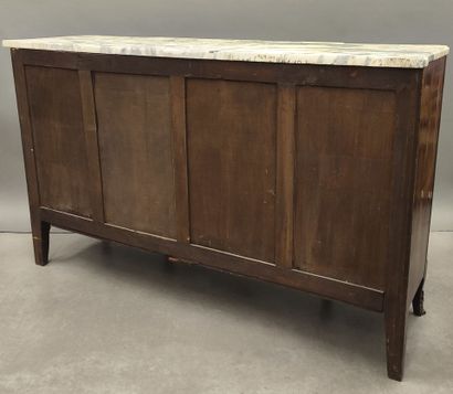 Drop-front sideboard in frieze veneer opening...