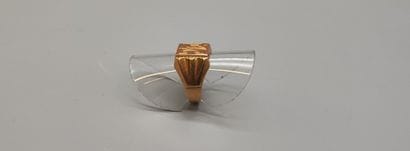 Chevalière in 18K (750) gold. Eagle head...