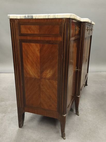 Drop-front sideboard in frieze veneer opening...