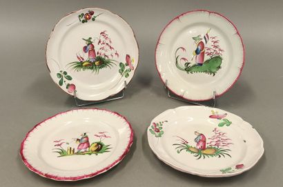 FAIENCE DE L'EST. Four earthenware plates...