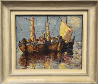 DOMPIETRINI (20th century). Marine
Oil on...