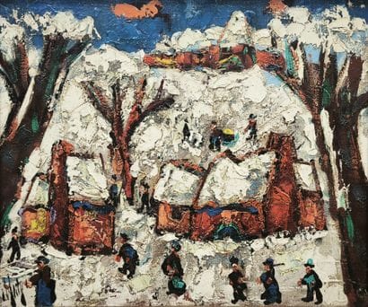 Henry D'ANTY (1910-1998). Walk in the Snow
Oil...