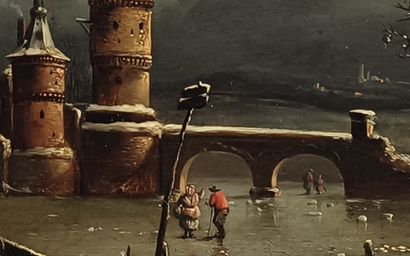 18th century Dutch school. Winter landscape...