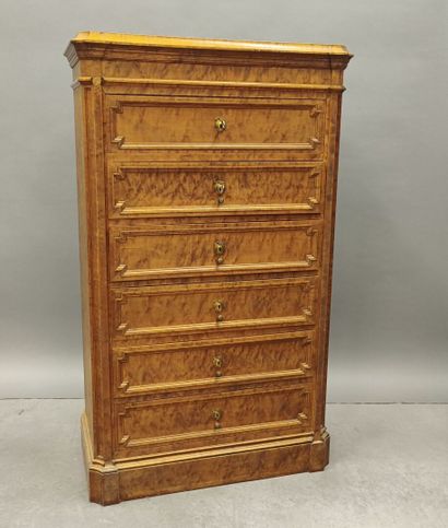 Rectangular chiffonier with bird's-eye maple...