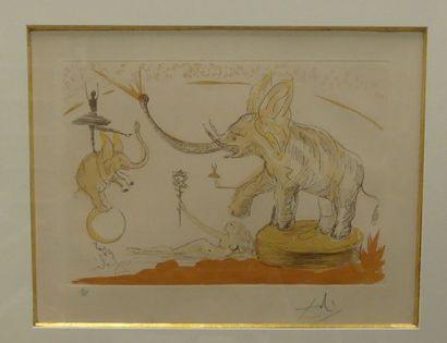 Salvador DALI (1904-1989). The Two Elephants...
