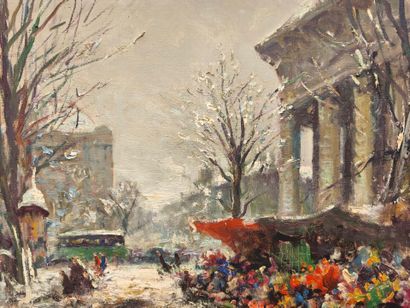 Mério AMEGLIO (1897-1970). Flower market...