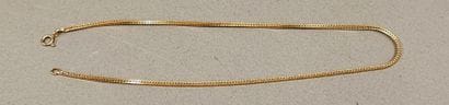 Square palm chain in 18k (750) gold. Length:...