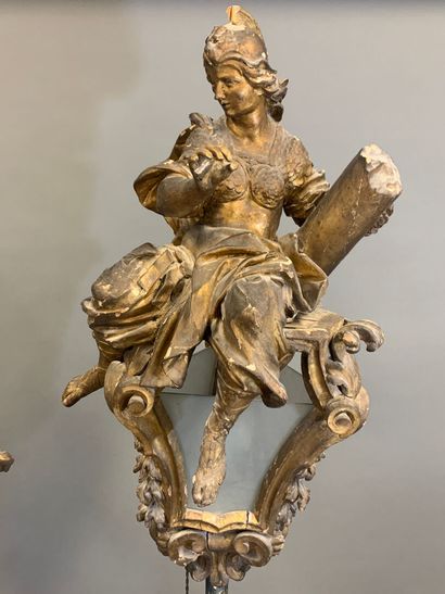 VENICE. Pair of procession lanterns in carved...