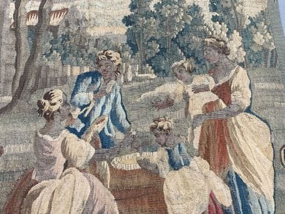 AUBUSSON, 18th century. Young peasants in...