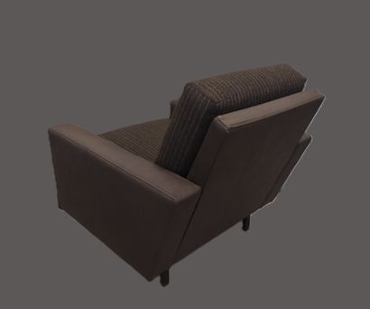 Pair of armchairs upholstered in skai and...