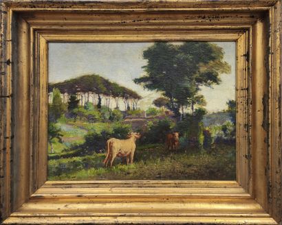 Eugène GIRARDIN (1861-1898). Pasture with...