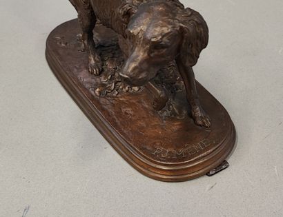 Pierre-Jules MÊNE (1810-1879). Spaniel standing...