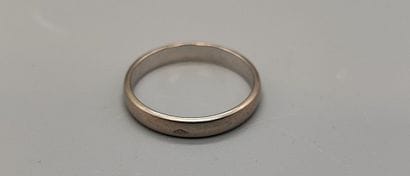 Wedding band in white gold (750). Eagle head...