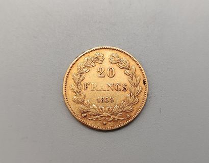 Gold coin 20 francs or Louis-Philippe tête...