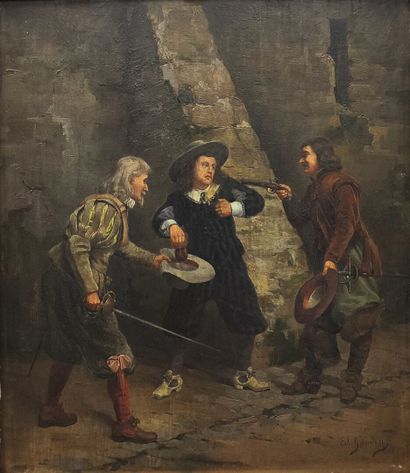GAUDIN. Late 19th century school. The ambush
Oil...