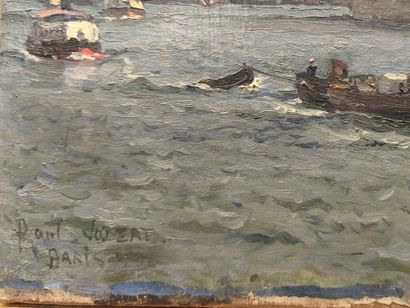 Paul JOBERT (1863 - 1942). The Seine in Paris
Oil...