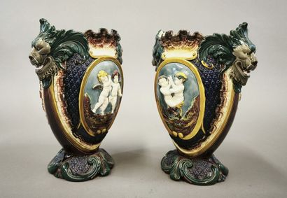 Thomas SERGENT (19th century). Pair of vases...