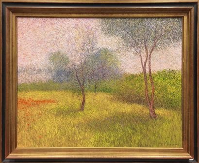 Jean VOLLET (1935-2015). Landscape with poppies
Oil...