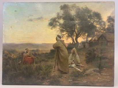 Paul LAZERGES (1845-1902). Halt at the oasis...