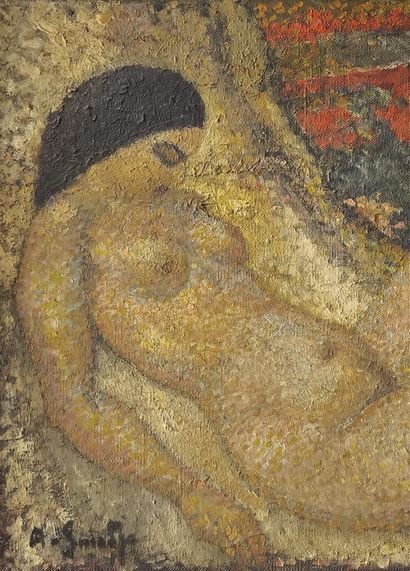 Alex SMADJA (1897-1977). Female nude
Oil...
