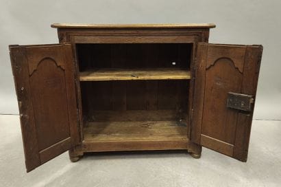 Moulded oak jam cupboard with two doors....