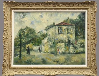 Emile BOYER (1877-1948). Walk in Montmartre
Oil...