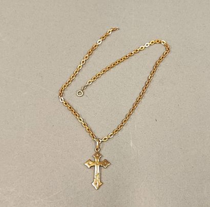 18K (750) gold forçat chain with horsehead...