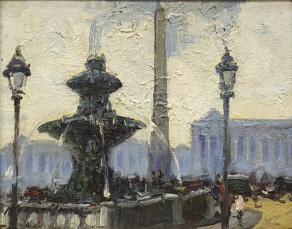 Mério AMEGLIO (1897-1970). Paris, the Concorde
Oil...