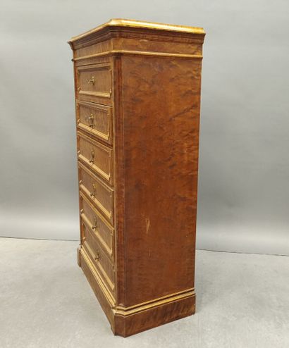 Rectangular chiffonier with bird's-eye maple...