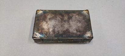 MALAYSIA. Wooden case covered with silver...