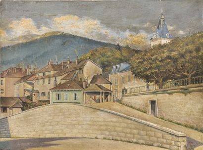 Arthur RUFFIN (1893-1974). Vue de Gex, 1927
Huile...