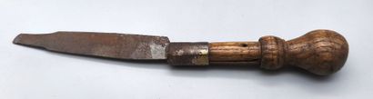 Saw sharpening workbench with saw.